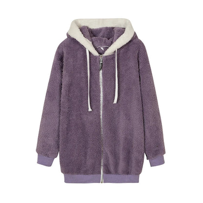 Veste Douce en Peluche - Chaleur et Style Décontracté