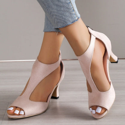 Sandales à Talons Zip & Bout Ouvert