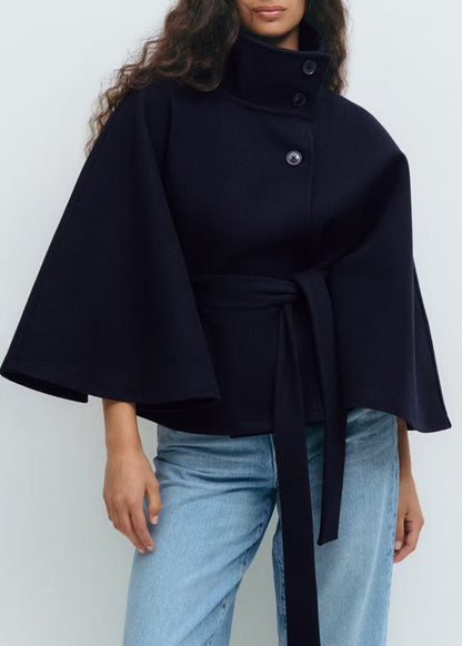 Veste cape ceinturée