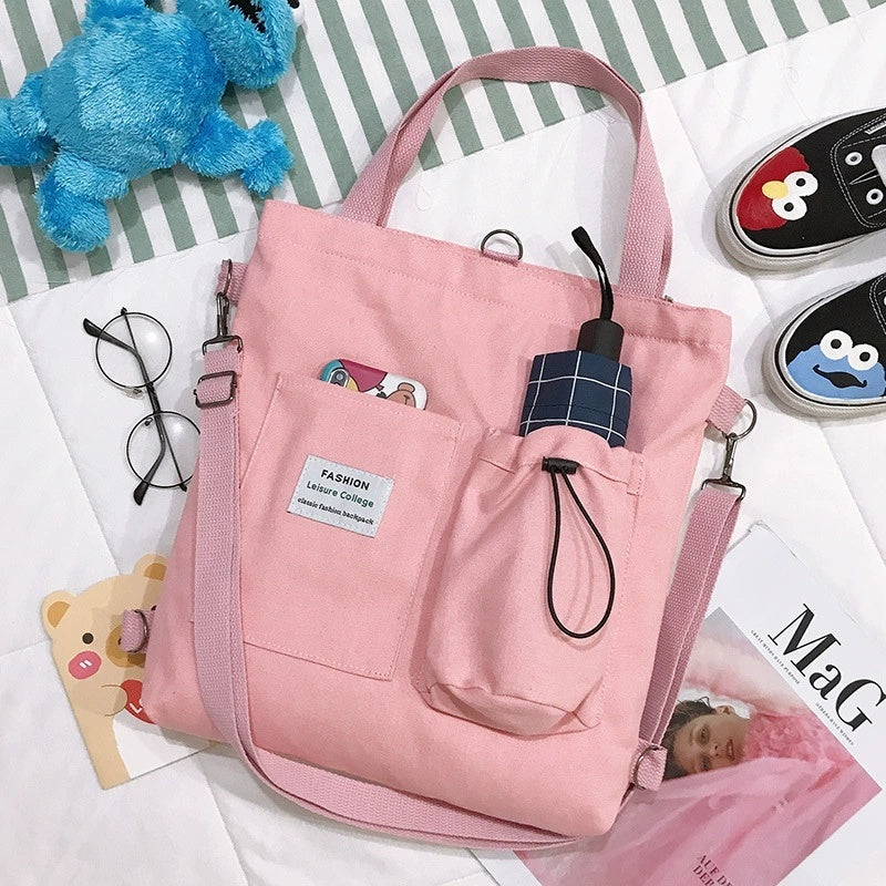 Sac Bandoulière Toile Style Coréen Harajuku Pink