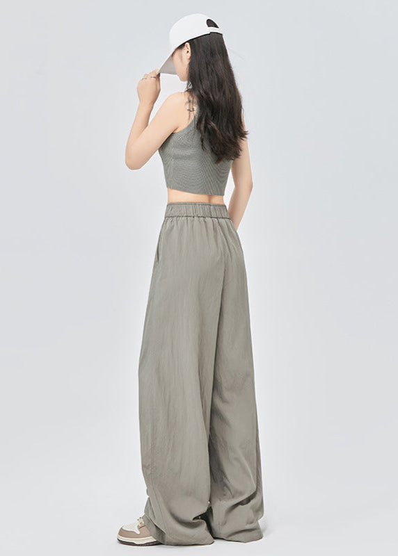 Pantalon large estival gris en Tencel