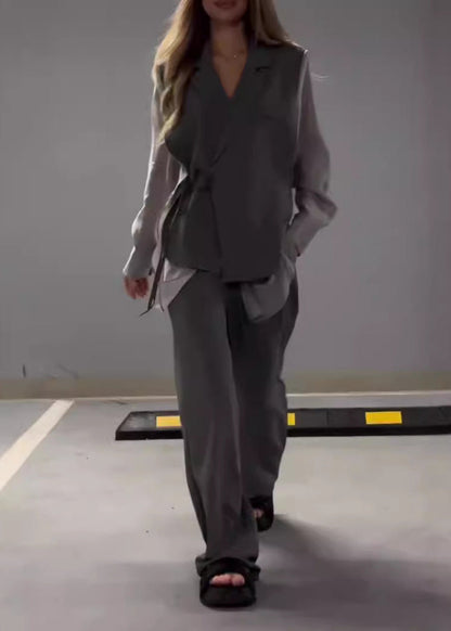 Ensemble mousseline haut patchwork & pantalon