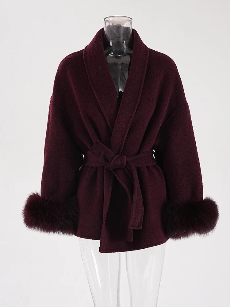Manteau Adèle Élégance Double Face Wine Red