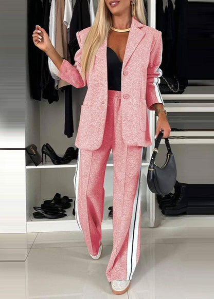 Ensemble veste et pantalon rayé Rose