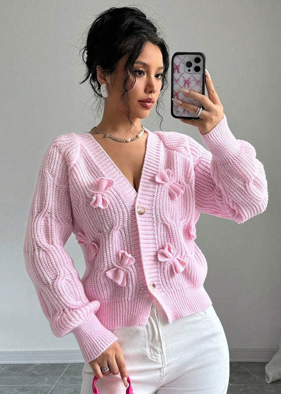 Chic Cardigan Court Nœud Papillon Femme