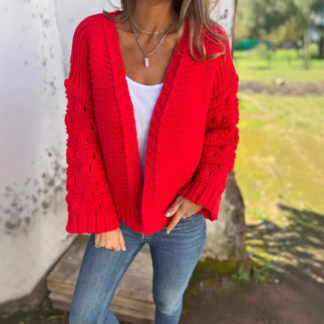 Cardigan Hiver Uni Femme – Élégance Chaleureuse