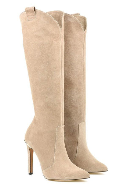 Bottes Vivana la nouvelle collection automne hiver Daim Beige