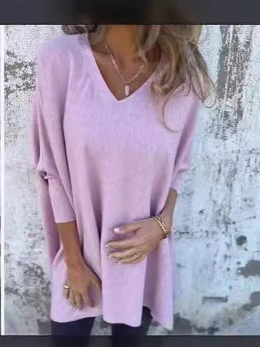 Chemise Longue Tricotée à Manches Longues