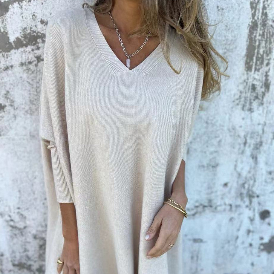 Chemise Longue Tricotée à Manches Longues