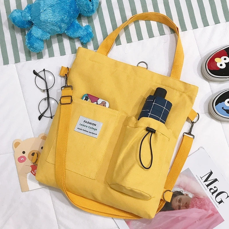 Sac Bandoulière Toile Style Coréen Harajuku Yellow