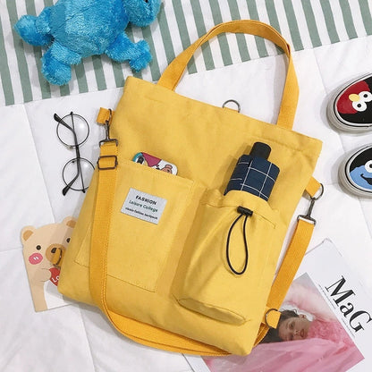 Sac Bandoulière Toile Style Coréen Harajuku Yellow