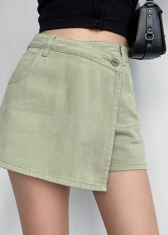 Jupe denim asymétrique anti-éclaircissements