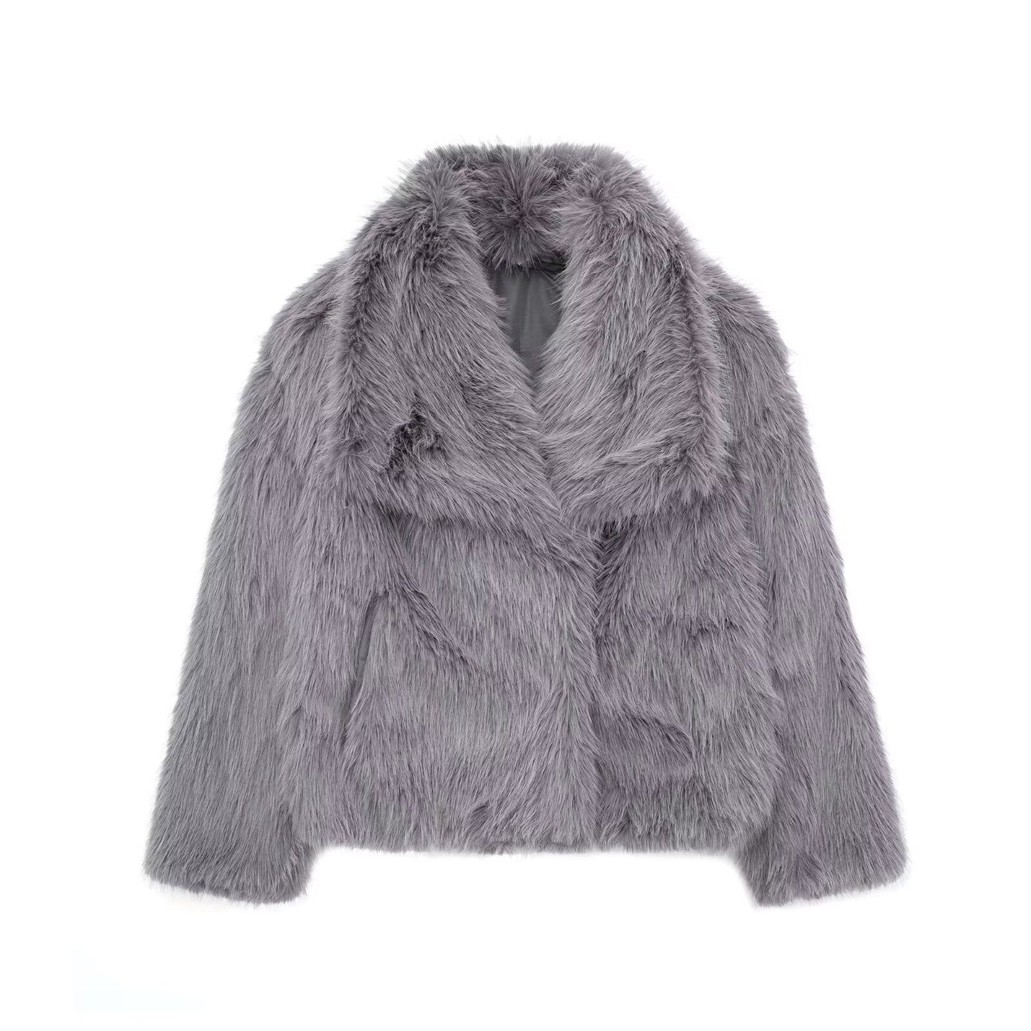 Manteau Hiver Chloé Élégance Douillette Gris
