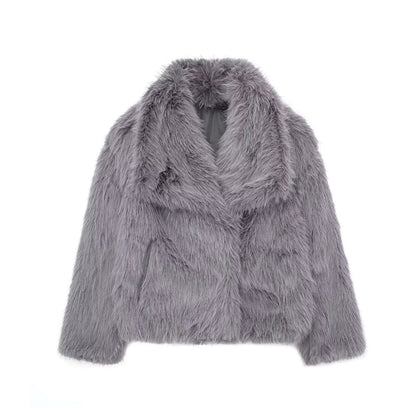 Manteau Hiver Chloé Élégance Douillette Gris