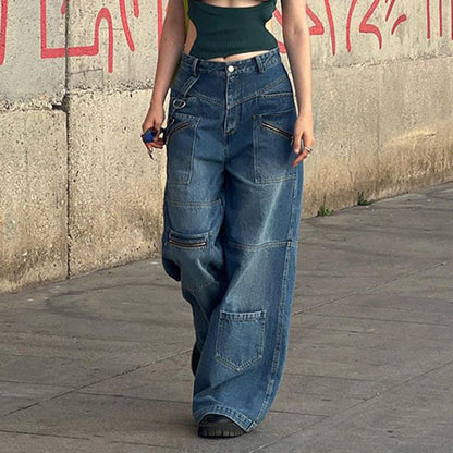 Jean Cargo Zippé Femme