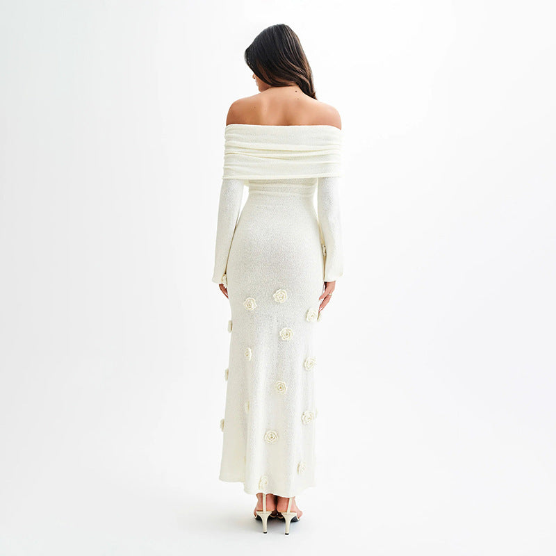 Robe Maille Fleurie Transparente pour Plage ou Détente