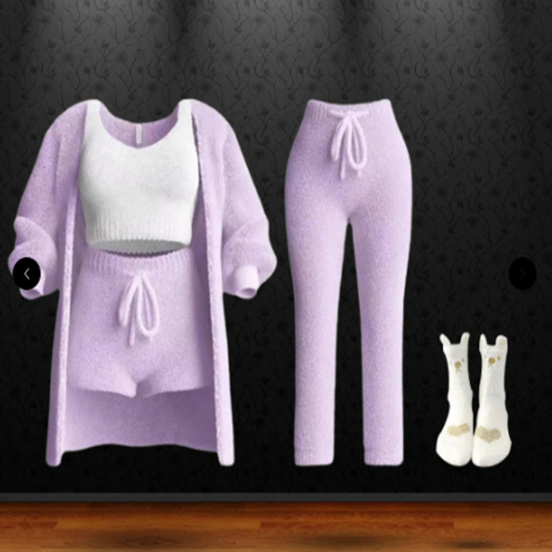 Ensemble Cozy Luxe a cadeau exclusif en 5 pièces Violet