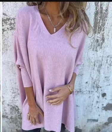 Chemise Longue Tricotée à Manches Longues