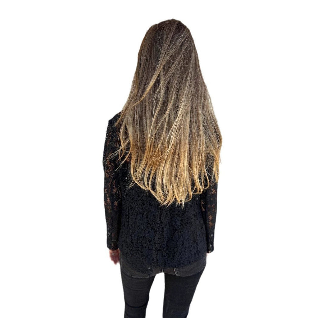 Ensemble Élégant Chemise en Dentelle & Pantalon