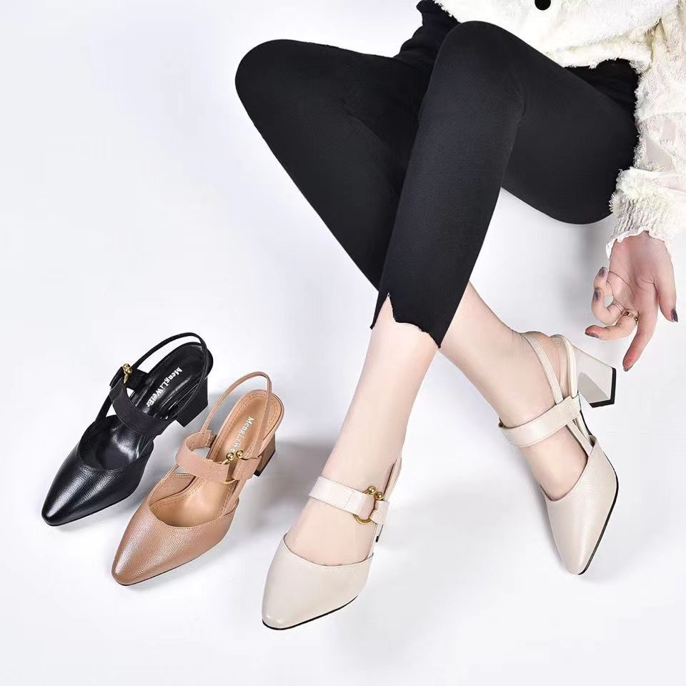 Sandales Élégantes à Talons Épais Bout Pointu