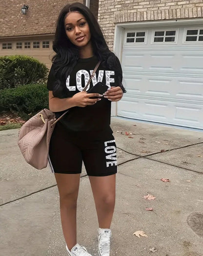 Ensemble Décontracté à Imprimé Love – Confort et Style