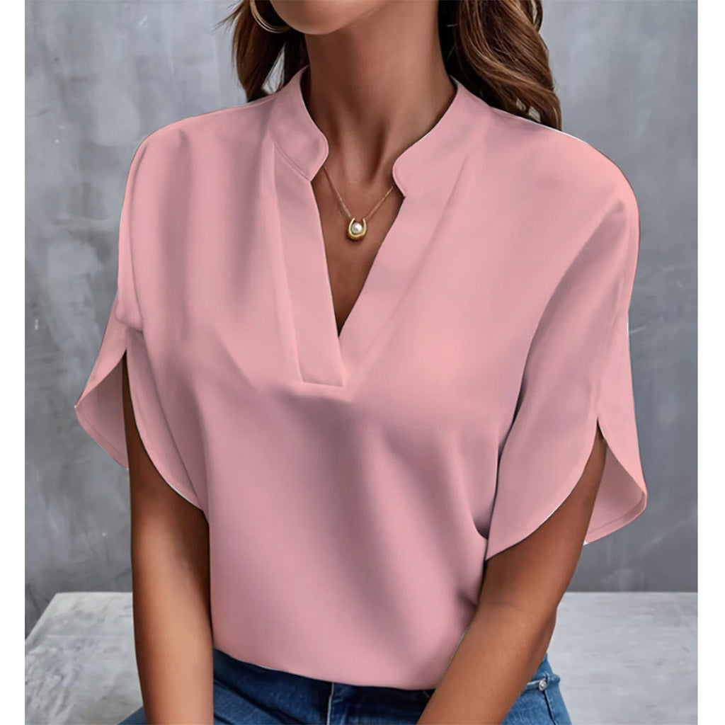 Blouse Fluide en Chiffon à Col V