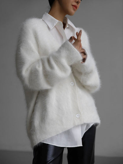 Cardigan couture en cachemire Blanc