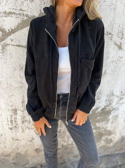Veste Danila | Veste Zippée à Capuche Noir