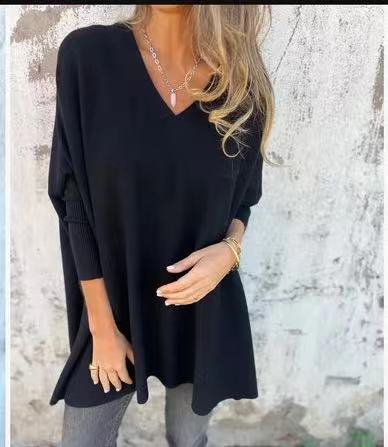 Chemise Longue Tricotée à Manches Longues