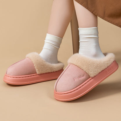 Mules Douillettes Unisexes en Coton Fluffy Antidérapantes