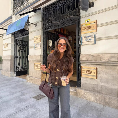 Gilet Tricot Épais Sans Manches