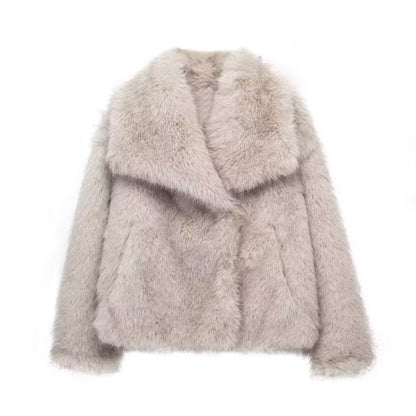 Manteau Hiver Chloé Élégance Douillette Greige