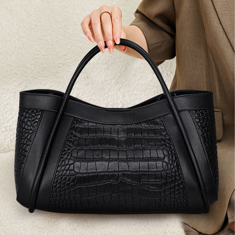 Sac à Main Effet Crocodile en cuir
