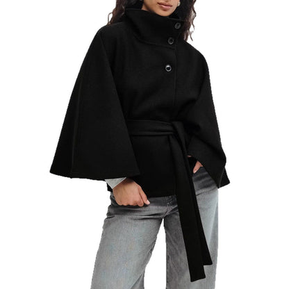 Veste cape ceinturée