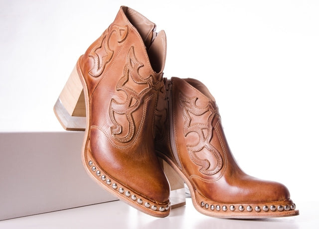 Bottines Élégantes à Talons Brun